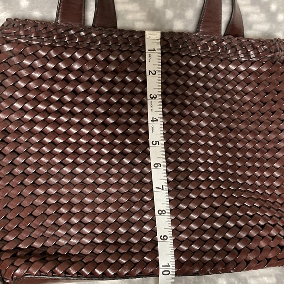 Nine West Dark Brown Woven Vegan Leather Purse - Picture 6 of 7